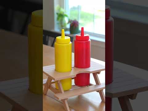 I designed a mini picnic table for my sauces