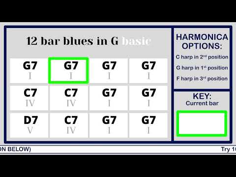 12 Bar Blues Shuffle Harmonica Backing Track in G