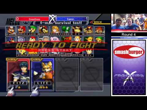 Crossfire Gaming's: Smashburger Melee 15 SnooSnoo (Marth) vs Kaeon (Fox)
