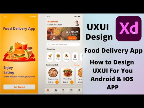 Food Delivery App UIUX Design 2022 Adobe XD Android / IOS Part 3