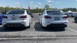 Lexus ISF PPE vs Sikky headers, both with same Xforce Varex