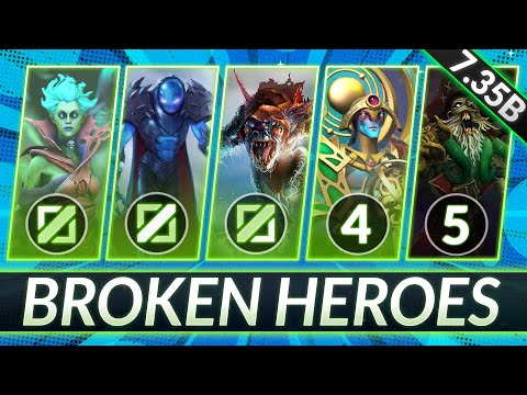 4 MOST BROKEN HEROES in EVERY ROLE - CLIMB MMR FAST in 7.35B - Dota 2 Meta Guide