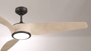 1_Watch A Video About the Casa Como Matte Black and White Oak LED Modern Ceiling Fan