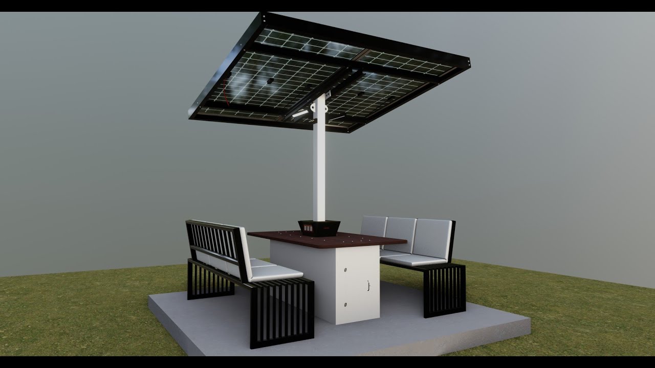 智能太阳能长凳 3D 模型