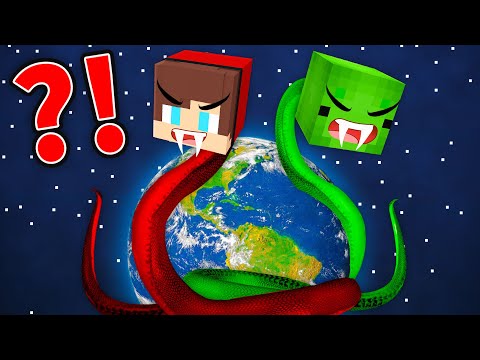 Mikey & JJ - Minecraft - Mikey and JJ SNAKES Attacked The Planet in Minecraft (Maizen)