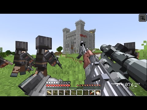 MODERN ARMY DESTROYS PILLAGER STRONGHOLD AND RESCUES VILLAGERS USING MODERN WEAPONS IN MINECRAFT