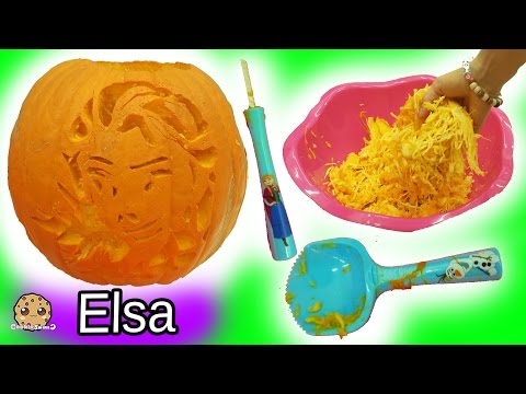 Carving Disney Frozen Queen Elsa Into Big  Halloween Pumpkin