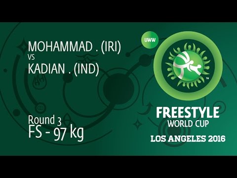 Round 3 FS - 97 kg: A. MOHAMMADI (IRI) df. S. KADIAN (IND) by TF, 12-1