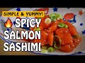 Fish Recipe: How to make SPICY SALMON SASHIMI - Simple, Fast, Tasty! | Fishing with Rod