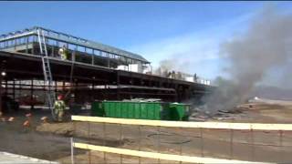 preview picture of video 'Fire at Longmeadow HS construction site'