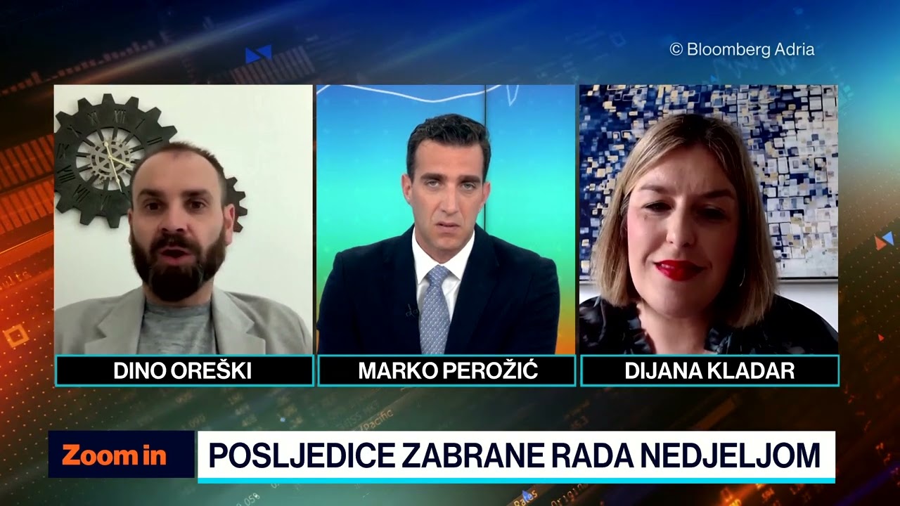 Dijana Kladar i Dino Oreški o zabrani rada nedjeljom za Bloomberg Adria