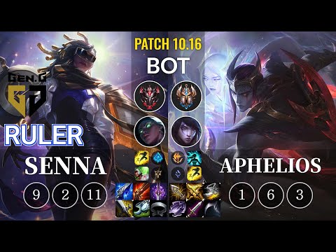 GEN Ruler Senna vs Aphelios Bot - KR Patch 10.16
