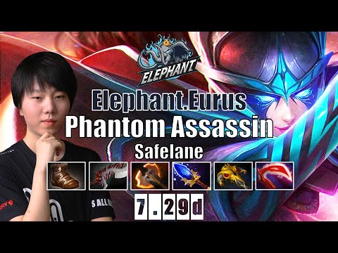 Phantom Assassin Safelane | Elephant.eurus | INSANE PA 1 CRIT 1 KILL | 7.29d Gameplay Highlights
