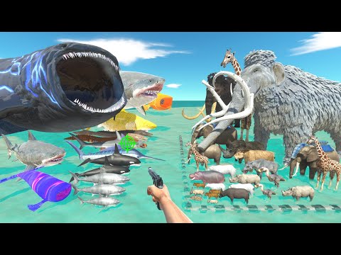 FPS Avatar in Aquapark Rescues Animals and Fights Sea Monsters - Animal Revolt Battle Simulator