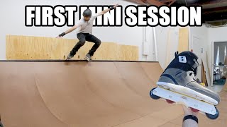 First Real Session on the Mini Ramp // Aggressive Inline Skating