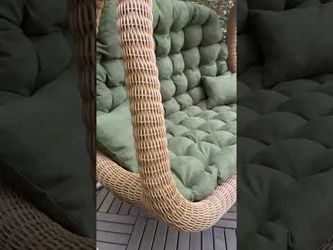 Велика садова Гойдалка з штучного ротангу #качеля #ротанг #кокон