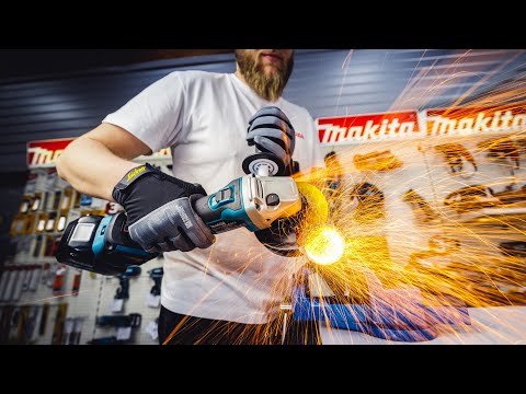MAKITA KAMPINIS ŠLIFULĖLIS 18V‐125mm 2 x 5.0Ah LI-ION REG. BLDC lagaminas MAKPAC DGA513RTJ video