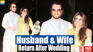 Newlyweds Shama Sikander & James Milirion take a romantic walk at the airport