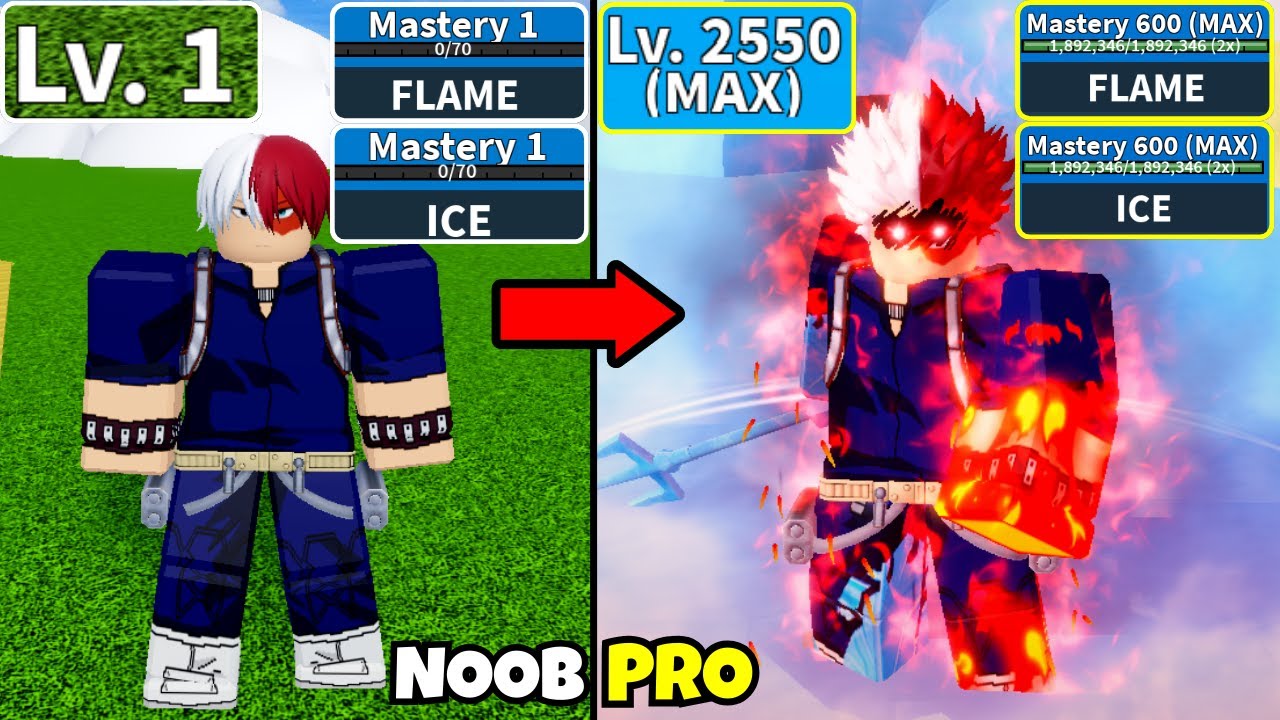 Beating Blox Fruits as Todoroki Awakened Flame and Ice! Lvl 0 to Max Lvl Full Human v4 Noob to Pro!