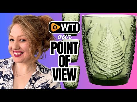 Vintage Drinking Glasses Set Of 4-10 oz Textured Green Glass Cups - WTI product video review