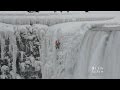 Climber scales frozen Niagara Falls - YouTube