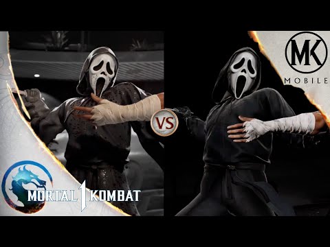 Mortal Kombat 1 vs MK Mobile - GHOSTFACE Every moves, & Fatal Blow side by side comparison.