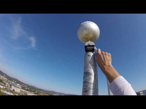 Liberty Tower flag pole climb