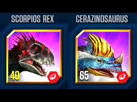 SCORPIOS REX VS CERAZINOSAURUS VIP BATTLE | JURASSIC WORLD THE GAME