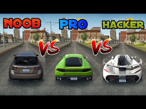 Extreme Car Driving Simulator : Noob vs Pro vs Hacker