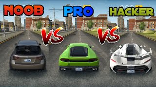 Extreme Car Driving Simulator : Noob vs Pro vs Hac