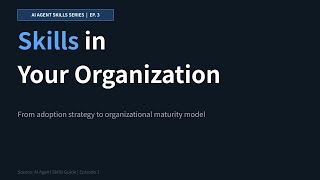 Agent Skills Ep.3 | Skills in Your Organization