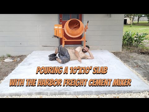 Pouring a Perfect 10'x10' Slab with the Harbor Freight Cement Mixer