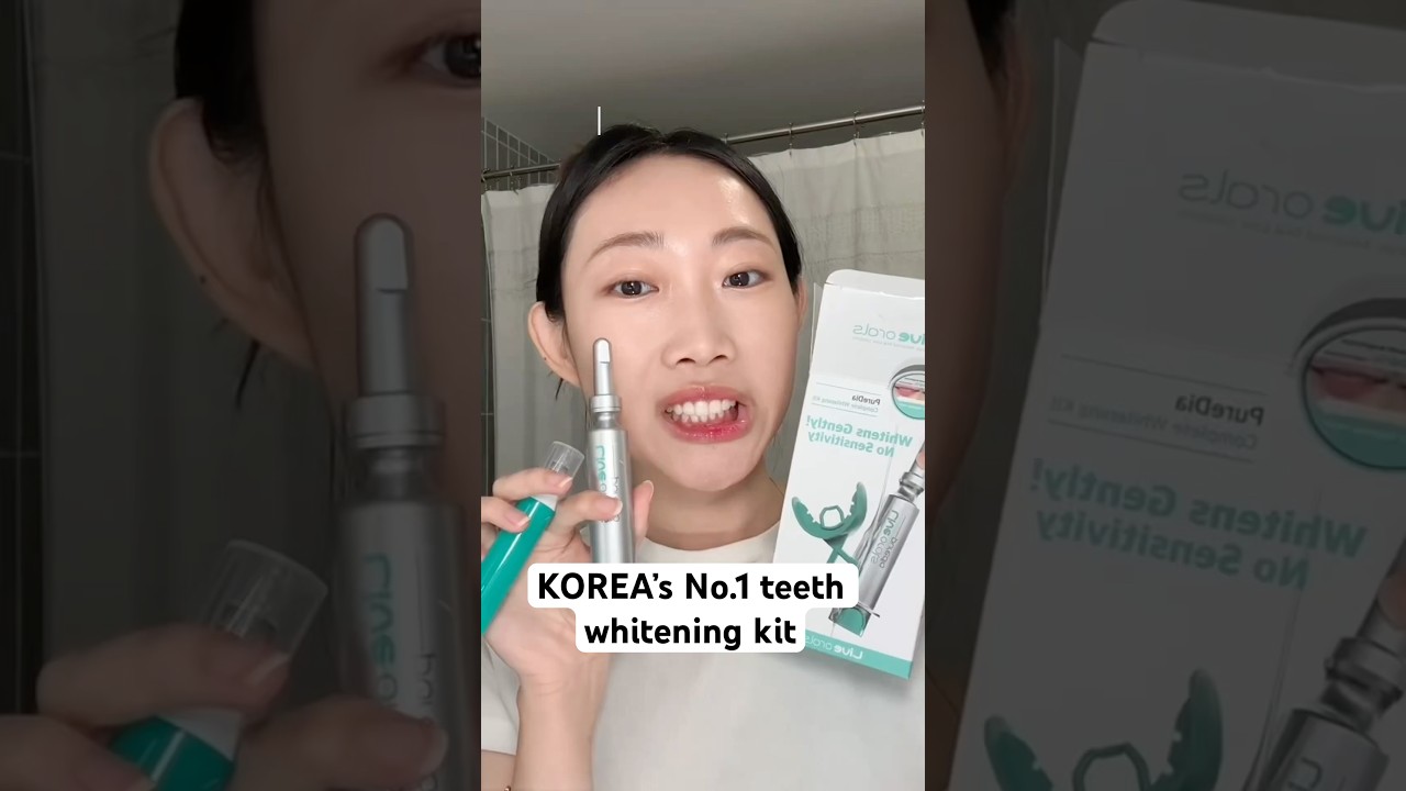 I tried the no.1 teeth whitening kit at Olive Young for 14 days 😲 #shorts