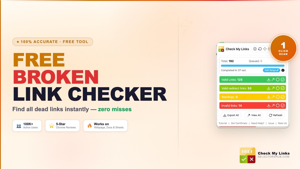 Free Broken Link Checker ⚡ Find All Dead Links in 1 Click (100% Accurate) | Check My Links