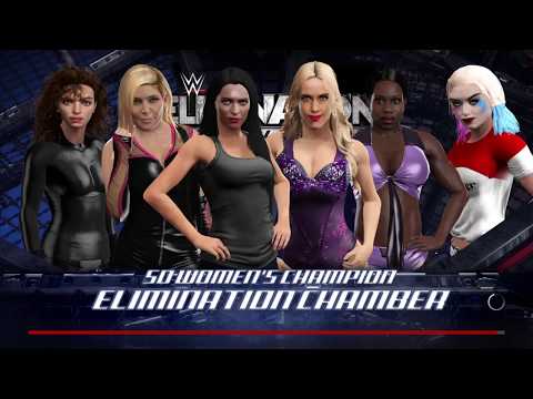 WWE 2K17 Selina VS Megan,Natalya,Jacqueline,Lana,Harley Elimination Chamber Match SD Women's Title