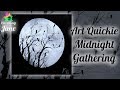 ART QUICKIE! Midnight Gathering Step by Step Acrylic Painting on Canvas for Beginners