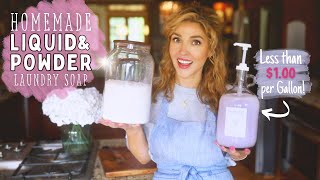 Large Family LAUNDRY SOAP DIY | How to Make Your Own LIQUID + POWDER LAUNDRY SOAP |