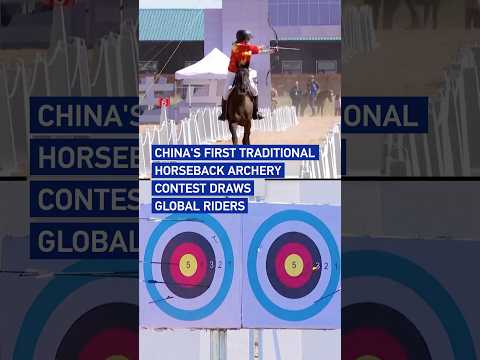 China's first traditional horseback archery contest draws global riders