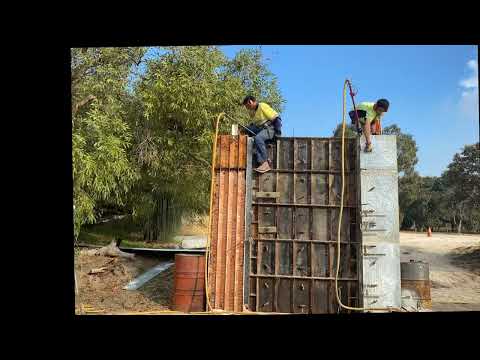Another Rammed Earth Wall - Load bearing Support for Garage Door. Time-lapse NO COMMENTARY