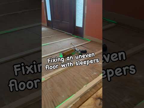How to fix an uneven floor with sleepers #homerepair #homeimprovement #construction