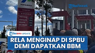 Stok BBM Langka! Warga Sumut Rela Antre Panjang hingga Menginap di SPBU Humbang Hasundutan