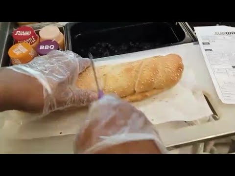 My First Subway Footlong Tuna Sandwich in at Morning breakfast || Pov :you Work at subway ..Pt2