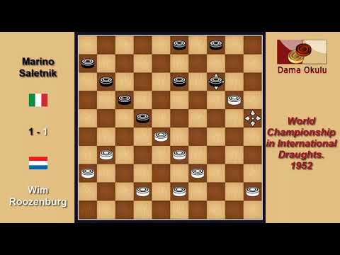 Wim Roozenburg (NLD) - Marino Saletnik (ITA). Draughts World Championship. 1952.