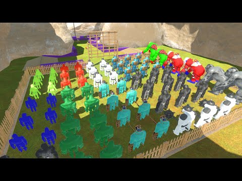 Colored MUTANT PRIMATES VS All Units Championship - Animal Revolt Battle Simulator