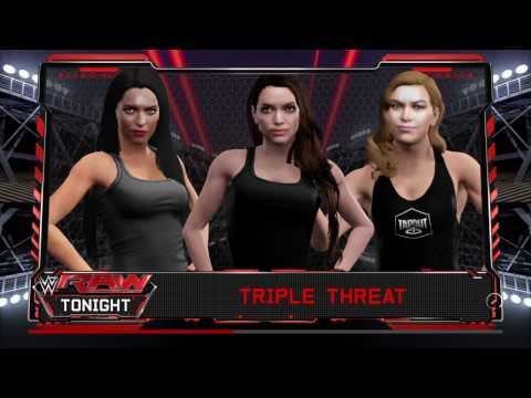 WWE 2K17 Angelina Jolie VS Megan Fox VS Ronda Rousey In A Triple Threat Match