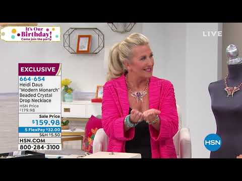 Heidi Daus "Modern Monarch" Beaded Crystal Drop Necklace