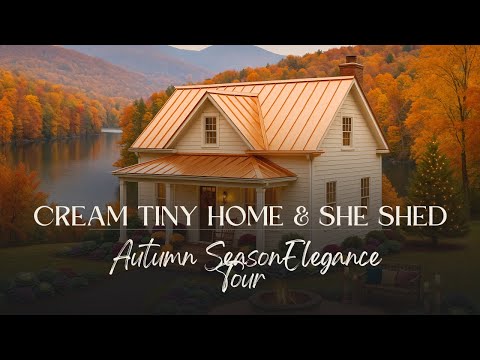 Cozy Cream Tiny Home & She Shed | Movie Room  Copper Roof Farmhouse Tour