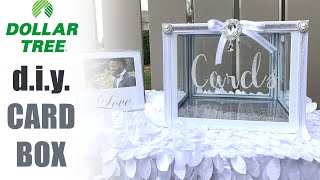 Dollar Tree diy White Glam Card Box  - Cheap + Easy- $12