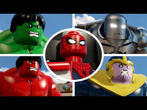 All Big-Fig Characters Hulk Smash Spider-Man In Lego Marvels Avengers Cutscenes (Compilation