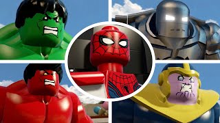 All Big-Fig Characters Hulk Smash Spider-Man In Lego Marvels Avengers Cutscenes (Compilation